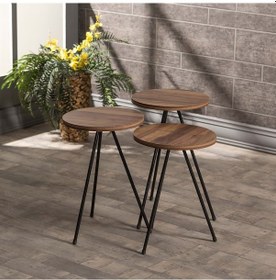 Resim Zigon Sehpa 3'Lü Siyah Metal Ayak 5 Renk Seçeneği 