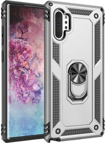 Resim Case 4U Samsung Galaxy Note 10 Plus Uyumlu Kılıf Armor Serisi Korumalı Tank Zırh Metal Yüzüklü Stand 