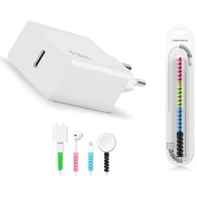 Resim Ttec Iphone X/xs/11/12/13 Serilerine Uyumlu Yeni Nesil 20w Güç Adaptörü Ve Spiral Kablo Koruyucu 