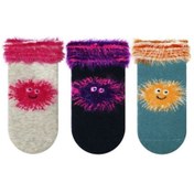 Resim Veraye socks Saçaklı Ponpon Desenli Baskılı Havlu Kız Bebek Çorabı 