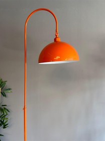 Resim Dimmerli Işığı Ayarlanabilen Işığı Artırılıp Azaltılabilen Turuncu 6918 Hareketli Başlık Metal Lambader Turuncu 