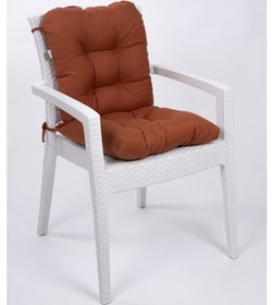 Resim Altınpamuk Neva Pofidik Arkalıklı Özel Dikiş Sandalye Minderi Kiremit 