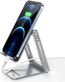 Resim Juo Alüminyum Katlanabilir Metal Masaüstü Telefon Tutucu Standı Gümüş 