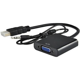 Resim HDMI TO VGA DÖNÜŞTÜRÜCÜ + SES KABLOSU SİYAH 