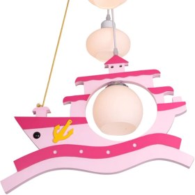 Resim Kazancı Aydınlatma Pembe Gemi Avize Kız Çocuk Odası Sarkıt Trc-06 