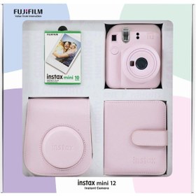 Resim Fujifilm Instax Mini 12 Fotoğraf Makinesi + 10'lu Film Kare Albüm + Deri Kılıf Pembe 
