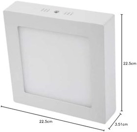 Resim Cata 18W Kare Sıva Üstü Led Panel Armatür - Beyaz Işık CT-5234 Plastik Kasa 