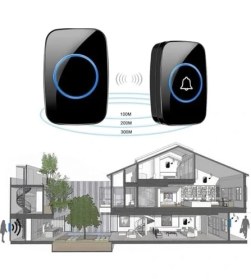 Resim Storemax Kablosuz Kapı Zili Ledli Uzaktan Kumandalı Işıklı Kapı Zili Yüksek Sesli 300MT Uzun Mesafeli - 1 Buton + 1 Zil 