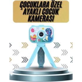 Resim Zero Land Techmrt Ayaklı Çocuk Kamerası Tripodlu Mini 1080P Hd Çocuk Kamera 