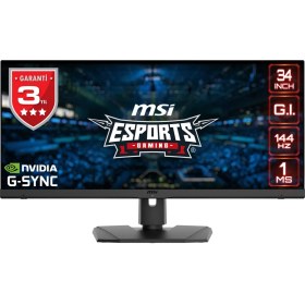 Resim MSI 34" OPTIX MPG341QR 3440x1440 (UWQHD) FLAT IPS 144HZ 1MS G-SYNC COMPATIBLE GAMING MONITOR 