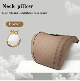 Resim Xuweiwei Lüks Napa Başlık Ve Bel Desteği Yastığı Brown Yumuşak Ve Konforlu Nefes Alabilir 