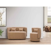 Resim hoom concept Relax Teddy Ikili Koltuk Berjer Seti, Kahverengi 