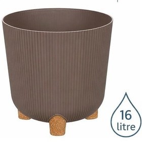 Resim Elf-453 Derin Nostalji Ayaklı Saksı Takımı 16 Lt Vizon 5 Adet 