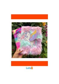 Resim Unicorn Tasarımlı Peluş Hatıra Defteri A5 80 Yaprak Renkli Çok Renkli 