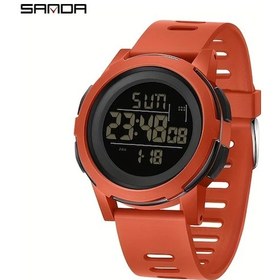 Resim Cloud011 Kırmızı Sanda Spor Saati: Çok Fonksiyonlu, Gece Işığı, Kronometre, Alarm Diğer 
