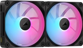 Resim CORSAIR iCUE Link LX140 RGB 140mm PWM Fan İkili Paket - Çift Işık Döngüsü - iCUE Bağlantı Sistemi Hub İçerir - CORSAIR AirGuide Teknolojisi - Siyah 