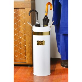 Resim Feyza Design Şık Altın Detaylı Metal Dekoratif Şemsiyelik, 22X22X55CM, Evinize Zarafet Katın 