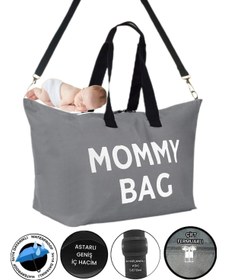 Resim Sevbags Momy Bag Çok Amaçlı Unisex Bebek Bakım Çantası Açık Gri 