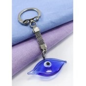 Resim Lacivert Göz Figürlü Nazar Boncuğu Anahtarlık, Hediyelik Nazar Boncuklu Çanta Süsü 