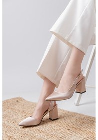 Resim Tonia Krem Saten Topuklu Kadın Ayakkabı Renkli Çok Renkli 