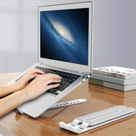 Resim Marsilyan Ayarlanabilir Plastik Dizüstü Destek Tabanı Katlanabilir Taşınabilir Laptop Sehpası Yükselti 