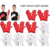 Resim Çocuk Gösteri Eldiven Seti – 5 Çift Beyaz & 5 Çift Kırmızı 