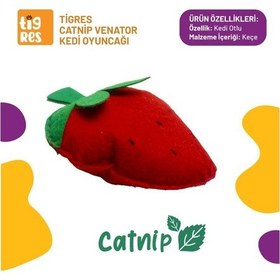 Resim Tigres Venator Catnipli Çilek Şeklinde Kedi Oyuncağı 