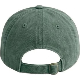 Resim Tesbihane Isme Özel Nakışlı Haki Vintage Stil Eskitme Kumaş Ayarlanabilir Unisex Beyzbol Şapkası 
