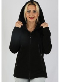 Resim Kadın Kapüşonlu Siyah Sweatshirt Siyah 
