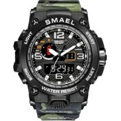 Resim Hanyang Erkekler Için Kamuflaj Ordu Yeşili Smael Marka Saat, 1545D Man Kamuflaj Askeri Spor Saatleri, Şok Dayanıklı Çalar Saat Reloj Hombre (Yurt Dışından) 