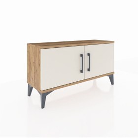 Resim Arges Şifonyer Tek Raflı 2 Kapaklı 88x30x48 - Antrasit / Çam 
