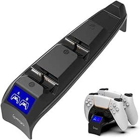 Resim Charging Station for Sony PS5 Slim,Controller Charger for Playstation 5 Slim, Dual Fast Charging Dock for Wireless Gamepads,Game Remote Control Charger Accessories 