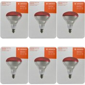 Resim Avarson (6 Adet) Ledvance 250W Kızılötesi Hayvan Isıtma ve Fizik Tedavi Lambası (Kırmızı Işık) E27 Duy 