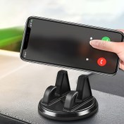 Resim 1pc Evrensel 360 Derece Dönebilen Gösterge Paneli Montajı, Kaymaz Ayarlanabilir Araba Telefon Tutucu, ABS Malzeme Araç Elektroniği için GPS Navigasyon Aksesuarı 