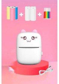 Resim Torima C9 Kablosuz Bağlantı App Kontrol Mini Taşınabilir Termal Yazıcı Pembe 