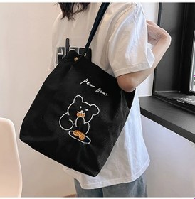 Resim Elmpaly K39 Açık Yeşil Kadın Omuz Çantası, Kore Tarzı Kadife Tote Okul Çantası K39 Açık Yeşil 