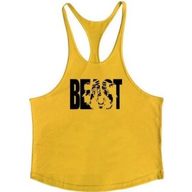 Resim Just Gym Erkek Spor Atleti - Pamuk Kolsuz Bodybuilding Stringer Yelek - Vücut Geliştirmekırmızı Kırmızı 