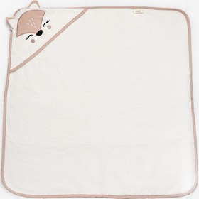 Resim Kanz Bebek Kundak Havlu %100 Pamuk Nakışlı 75x75cm - Fox Bej 