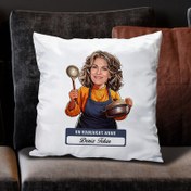 Resim En Hamarat Anne Karikatürlü Yastık 