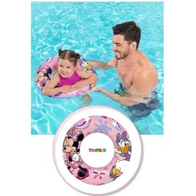 Resim Minnie Mouse Disney Figürlü Deniz Havuz Çocuk Yüzücü Simit - 3 - 6 Yaş Arası - 56 Cm Açık Pembe 