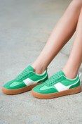 Resim Derimod ACBC x DERİMOD Kadın Yeşil Bağcıklı Süet Sneaker 24WFD435310 