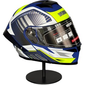 Resim WOSEN Ws-202 Güneş Vizörlü Çene Açılır Kask MATTBLUE A1 (ŞEFFAF VİZÖRLÜ) 