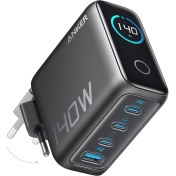Resim Anker 140W, 4-Port 3xusb-C 1x Usb-A, Pd 3.1 Hızlı Şarj Cihazı Koyu Gri- A2697 (Anker Türkiye Garantili) 