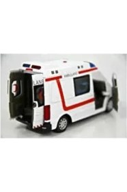 Resim Vardem Çekbırak Işıklı Sesli Ambulans 1:32 Model Çocuklar İçin Eğlenceli Oyun Aracı 