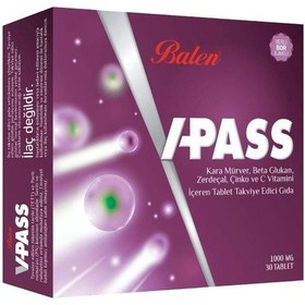 Resim Balen V-Pass Kara Mürver Beta Glukan Zerdeçal Çinko C Vitamini 