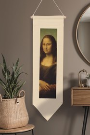 Resim Leonardo Da Vinci Duvar Halısı, Sanat Serisi Dekor, 100cm Kanvas Flama Askılı Duvar Örtüsü NO:664 - Renkli - 2 / 30 x 100 
