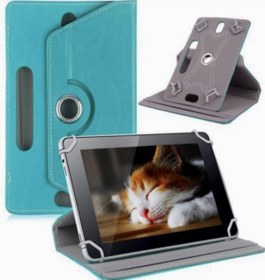 Resim delux case General Mobile E-tab 20 10.1 Inch Uyumlu Deri Tablet Kılıf Sıtandlı Dönebilen 