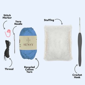 Resim Sensy Amigurumi Kit Başlangıç Seviye Amigurumi Kiti - Blue Ellie 