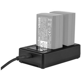 Resim Ximistore9 Godox V1/v860ııı Serisi Flaş Pilleri İçin Taşınabilir 2 Yuvalı Hızlı Şarj Cihazı Vb26a/vb26b/vb30 