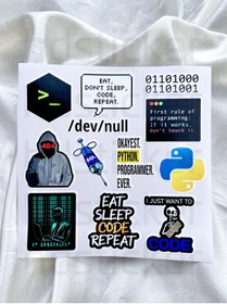Resim hdsticker Yazılım & Yazılımcı Laptop Notebook Tablet Etiket Sticker Set P19 